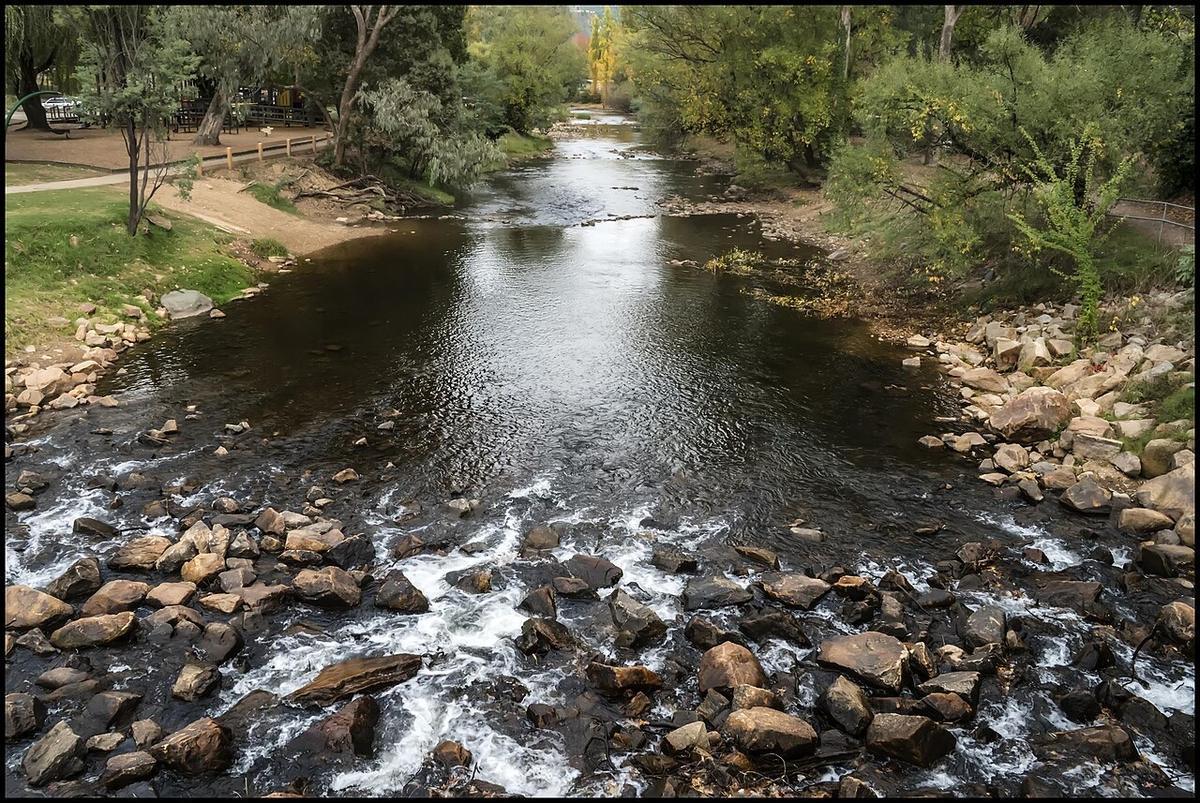 Rapids on the Ovens River at Bright, north-east Victoria